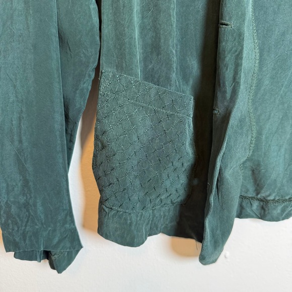 Rabbit Rabbit Rabbit Designs Women's Green Button Up Blazer Jacket - Picture 4 of 9